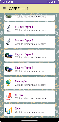 NECTA Form 4 Revision Screen 3