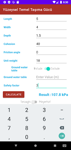 Android application Bearıng Capacıty For Shallow F screenshort
