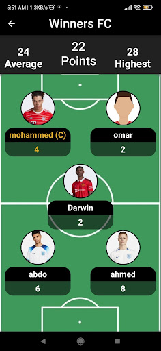 Android application Fantasy 5omasy screenshort