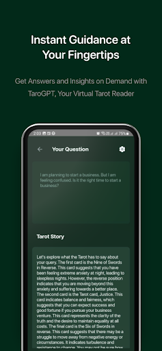 Screenshot of TaroStory AI Tarot Card Reader