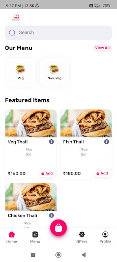 Android application Homey Foodie screenshort