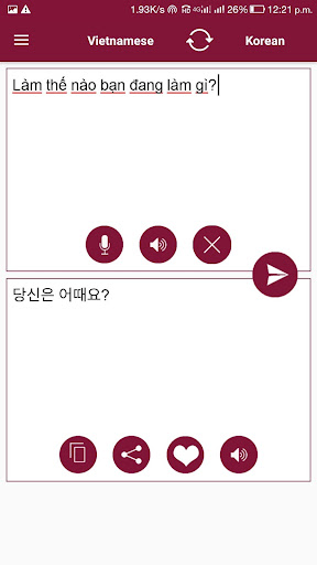 Korean - Vietnamese Translator Screen 2