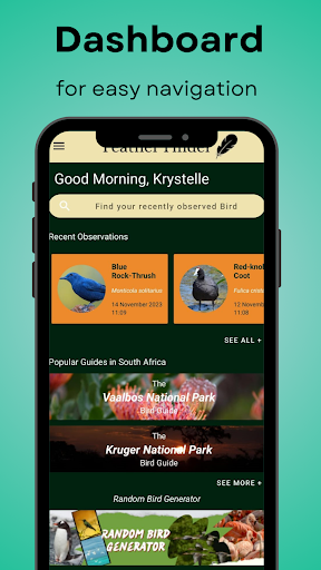 Android application Feather Finder screenshort