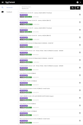 YggTorrent Client Screen 2