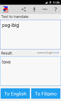 screenshot of Filipino English Translator