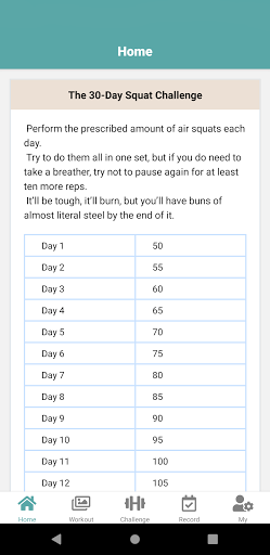 The 30-Day Squat Challenge Screen 2