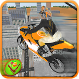 Tricky Stunt Rider - Wheelie City Flying Racing 3D icon