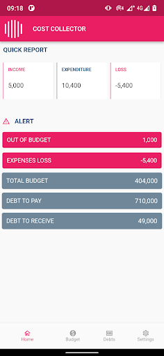 Cost Collector Screen 2