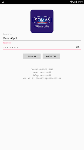 Domas - Order Lens Screen 2