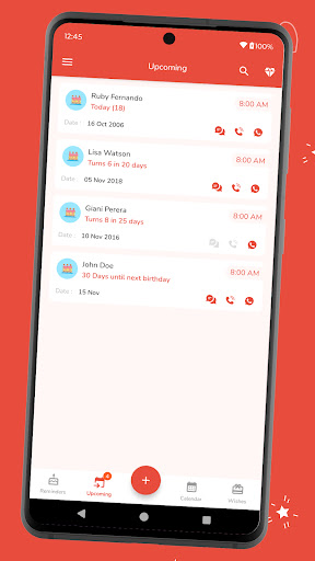 Screenshot of Birthday Reminder