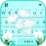 Cover Image of Baixar Cyan Tulips Keyboard Theme  APK