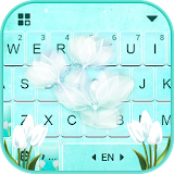 Cyan Tulips Keyboard Theme icon