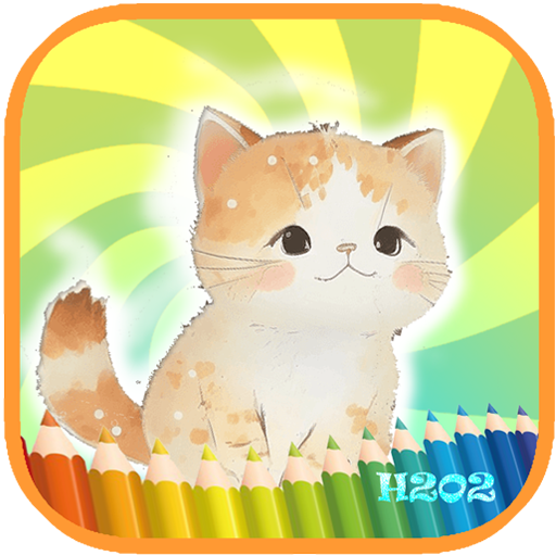 Cute Kitten Coloring Page. logo