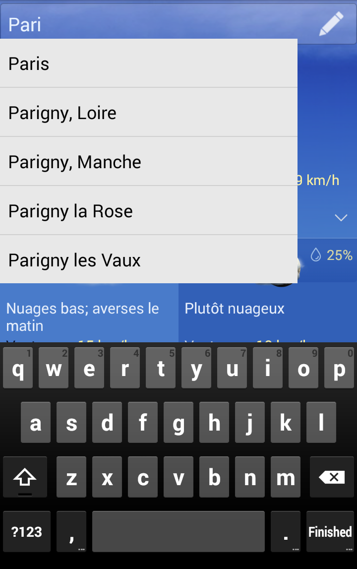 Android application La Meteo France screenshort