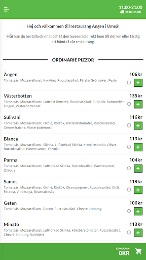 Android application Restaurang Ängen screenshort