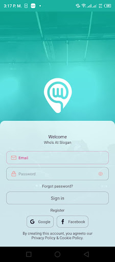 Android application Who's At screenshort