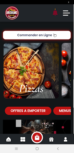 Android application Andiamo pizza screenshort