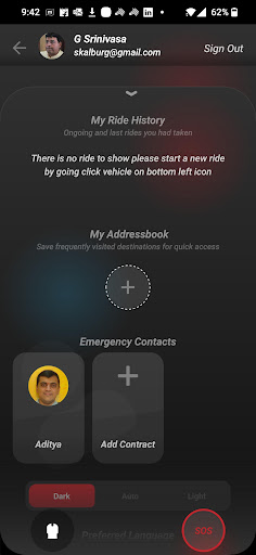 Android application Montra Electric Commute screenshort