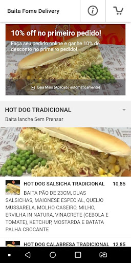 Android application Baita Fome Delivery screenshort