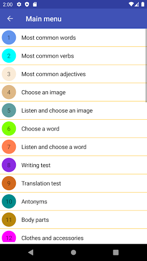 Indonesian Words & Phrases Screen 2