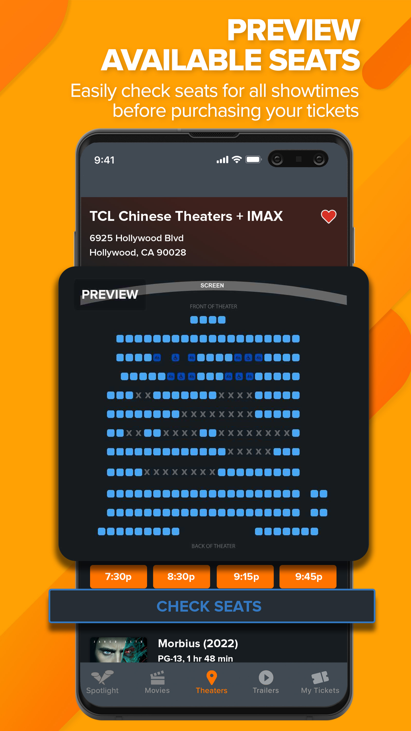 Android application Fandango Movie Tickets & Times screenshort