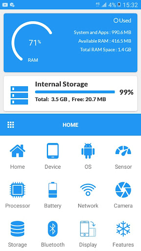 Android application Device info screenshort