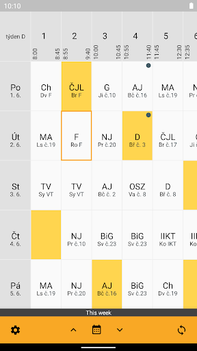 Android application Better Schedule (Bakaláři) screenshort