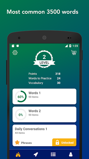 Android application Tobo: Learn Afrikaans Words screenshort