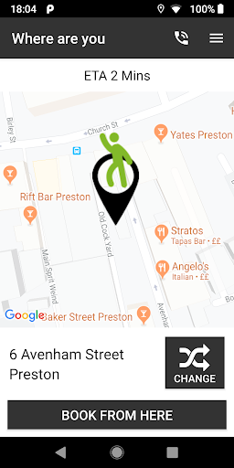 Android application Ribbleton Taxis Preston screenshort