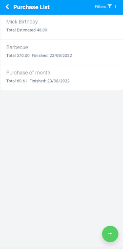 Shopping list Screenshot