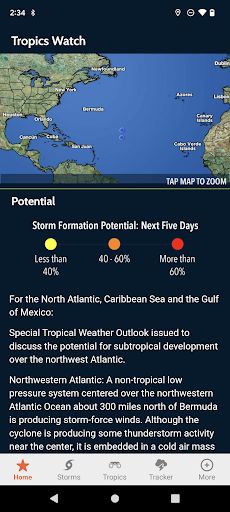 Android application Hurricane Tracker 2 screenshort