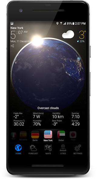 3D EARTH PRO - local forecast banner