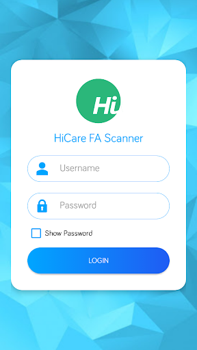 Android application HiCare FA Scanner screenshort