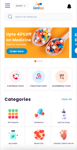 Android application Genifast - Wholesale generic screenshort