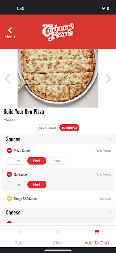 Screenshot of Carbone’s Pizzeria