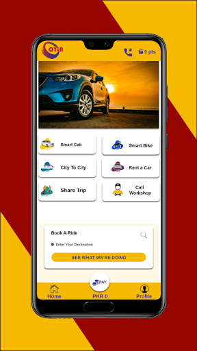 Android application Oyla Smart Cab screenshort