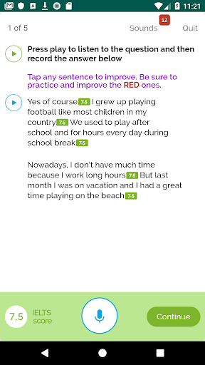 IELTSAce - Instant IELTS speak Screen 3