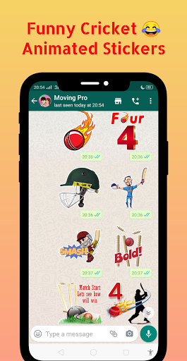 Android application Funny Cricket Animated Sticker screenshort