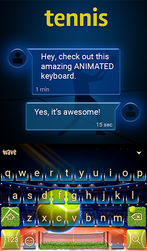 Tennis Animated Keyboard Screen 3