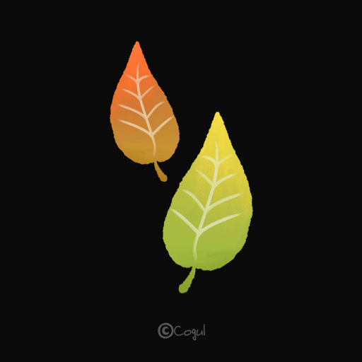 카카오톡 테마 - 가을잎_소프트블랙 (카톡테마) logo