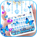 Spring Blue Butterfly Keyboard Theme Apk