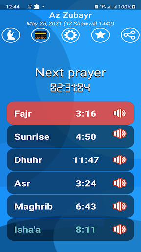 Android application muslim salatuk prayer timings screenshort
