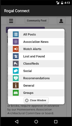 Android application Rogal Connect screenshort
