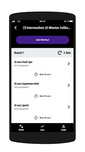 Makeable Sports -- Workout App Screen 3