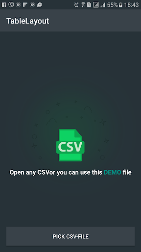 Android application CSV Editor screenshort