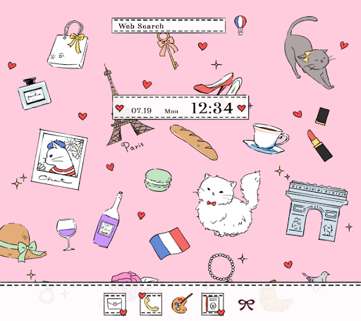 Android application Paris Cat Theme +HOME screenshort