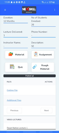 Android application NeXskill LMS screenshort