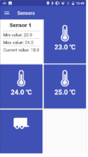 Android application XPS Sensor screenshort