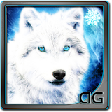 Loup blanc sous la neige LWP icon