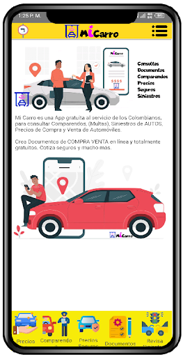 Android application Mi Carro Colombiano screenshort
